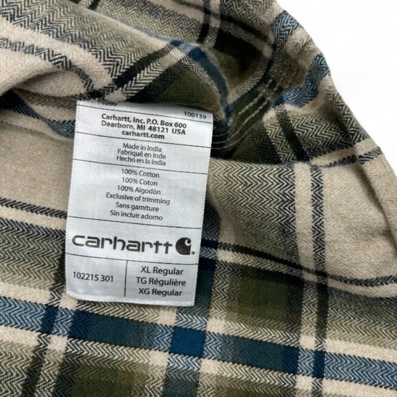Carhartt Shirt Men's XL Plaid Flannel Original Fit Button Up Heavy 102215 - Picture 5 of 9